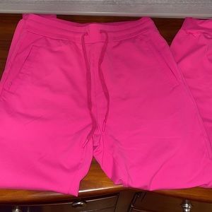 large buff bunny jewel joggers in Miami Vice pink - large